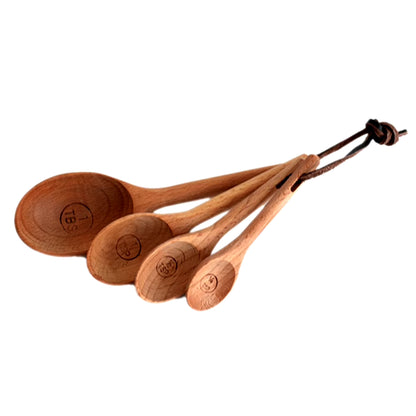 4Pcs/Set High Quality Wooden Measuring Spoon Cooking Utensil Tools Soup Teaspoon Tableware Honey Spoon Kitchen Accessories